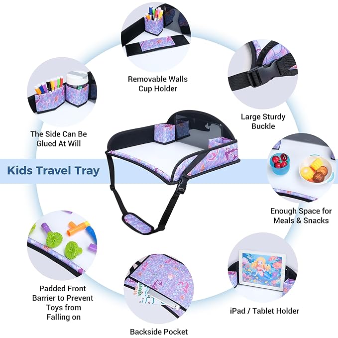 COOLBEBE Kids Travel Tray for Toddler Car Seat, Travel Tray for Airplane