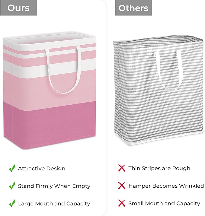 HomeHacks 2 Pack Large Laundry Baskets, Waterproof, Freestanding Laundry Hampers