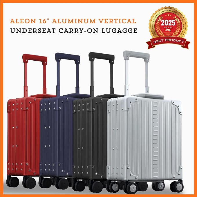 All Aluminum Lightweight 16” Premium Vertical Underseat Carry-On Luggage.