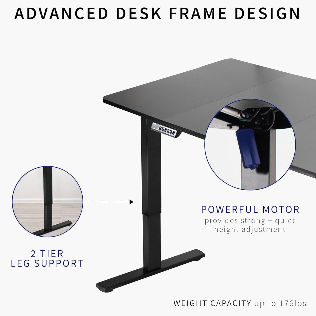 VIVO Electric 71 x 36 in Rustic Standing Desk, Memory Height Adjustment, 1B Series, Vintage Brown Top Gray Frame, DESK-KIT-1G7N-36