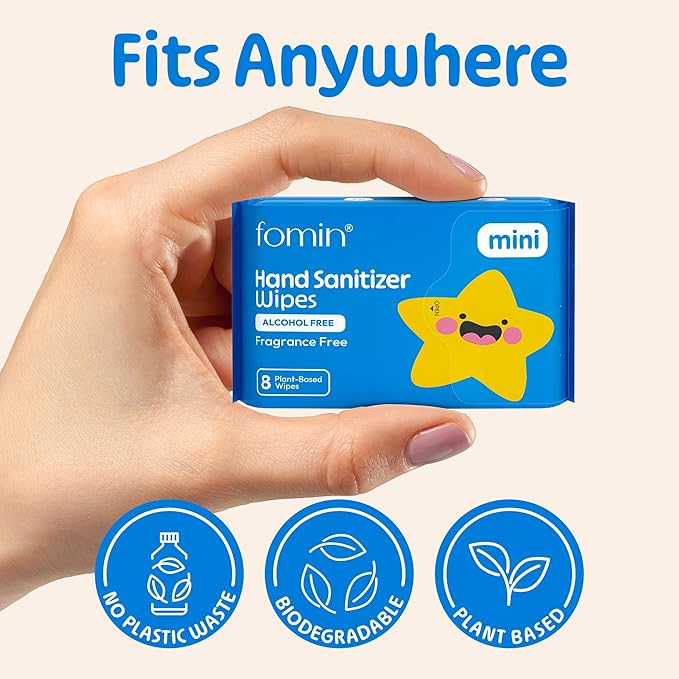 Fomin Mini Hand Sanitizer Wipes 8 Pack