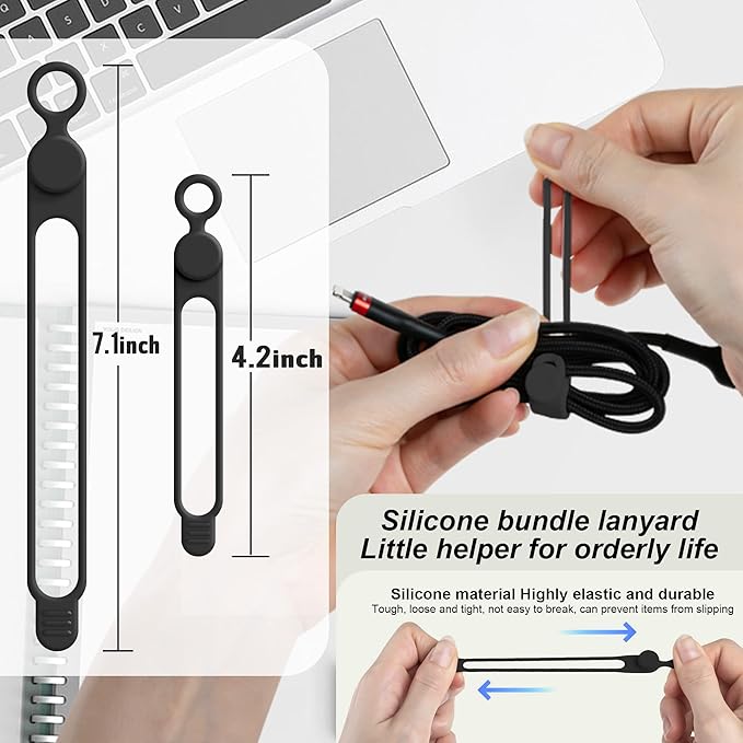 Nearockle Silicone Cable Ties Cord Organizer