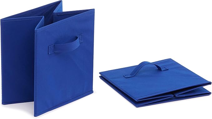 Amazon Basics Cube Organizer Storage Bins Handles, Collapsible Fabric,