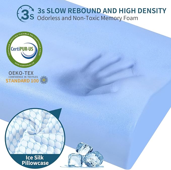 Cervical Pillow for Neck Pain Relief, Contour Memory Foam Pillows for Sleeping