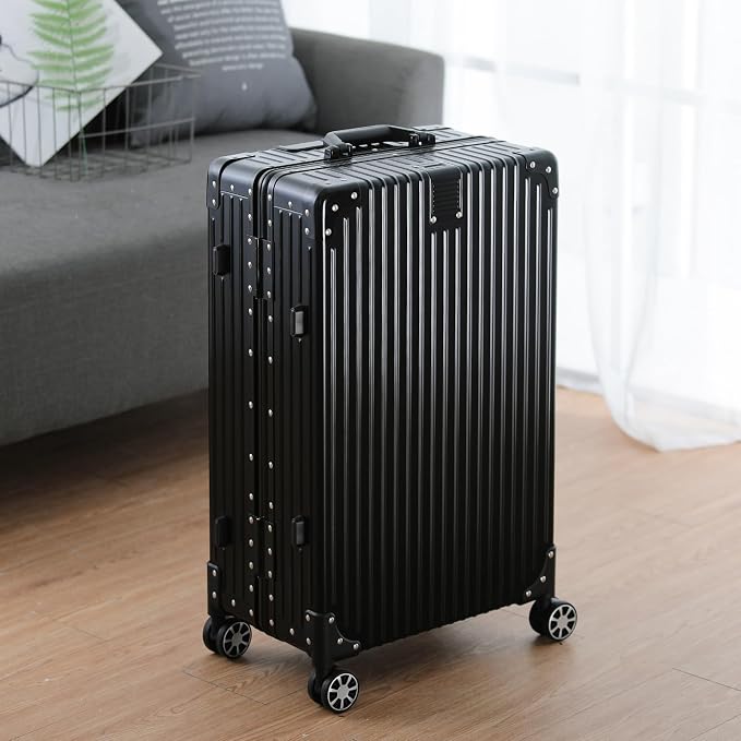 Metal All Aluminum Carry-on Luggage TSA Customs Lock Zipperless Silent Rotary