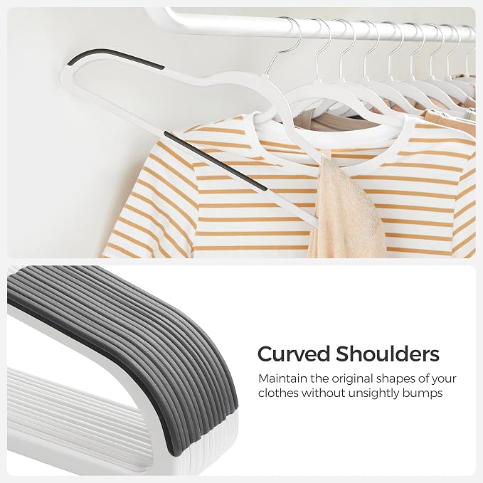 SONGMICS Clothes Hangers, Space-Saving, 0.2 Inches Thick, 17.7 Inches Wide
