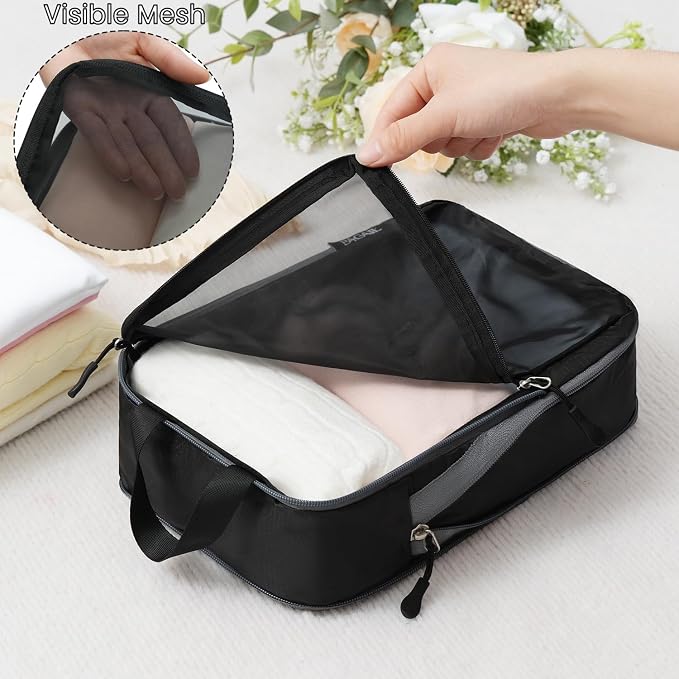 BAGAIL 6 Set Ultralight Compression Packing Cubes Packing Organizer