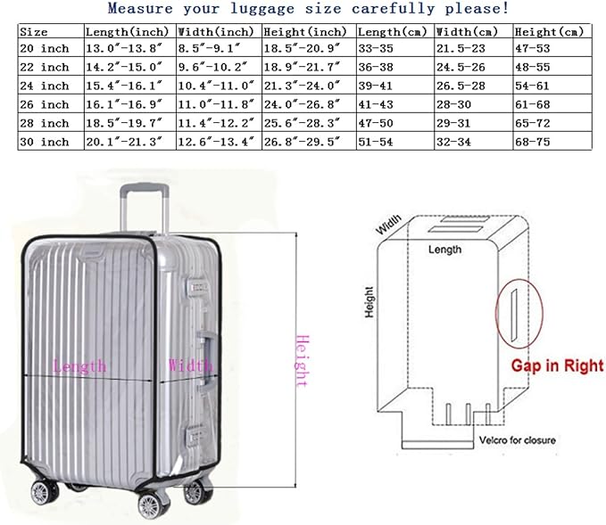 JenKin Luggage Protector Suitcase Cover PVC Waterproof Travel Suitcase Fits
