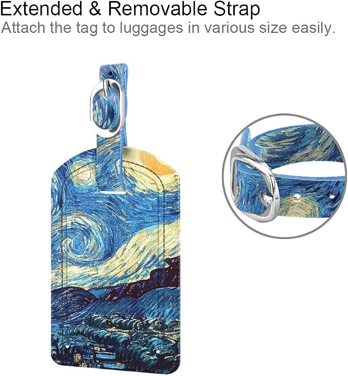 FINTIE 2 Pack Luggage Tags, Leather Name ID Labels