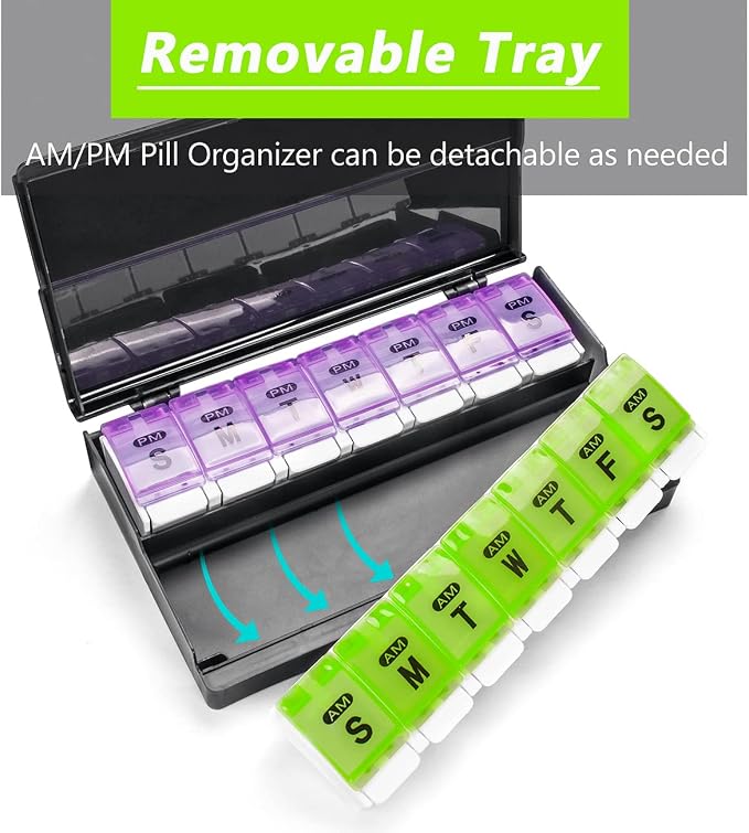 Extra Large Weekly Pill Organizer 2 Times a Day