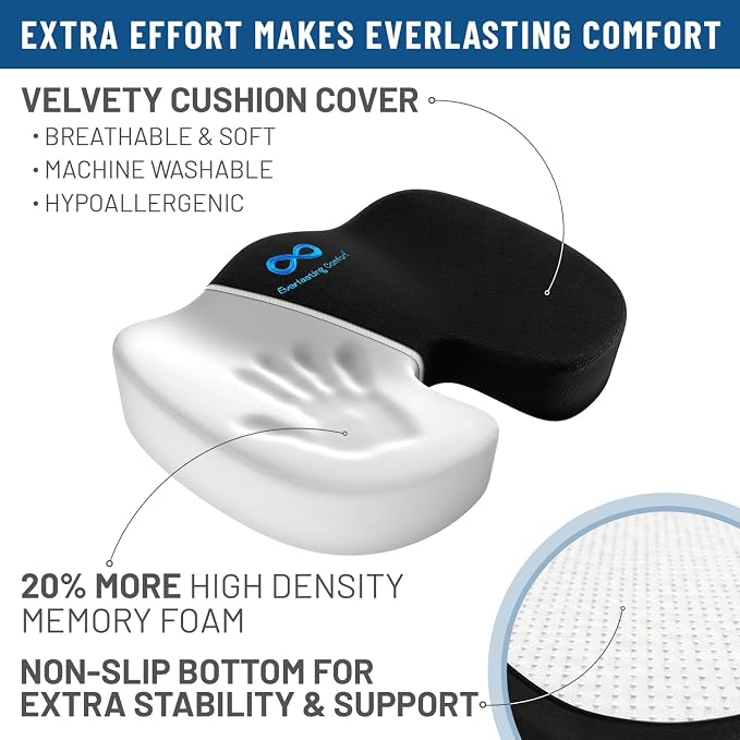 Everlasting Comfort Doctor Recommended Memory Foam Seat Cushion