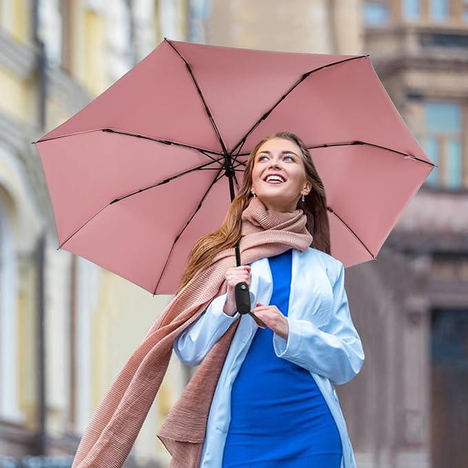 G4Free UPF 50+ UV Protection Large Travel Umbrella 42/46 Inch Auto Open Close
