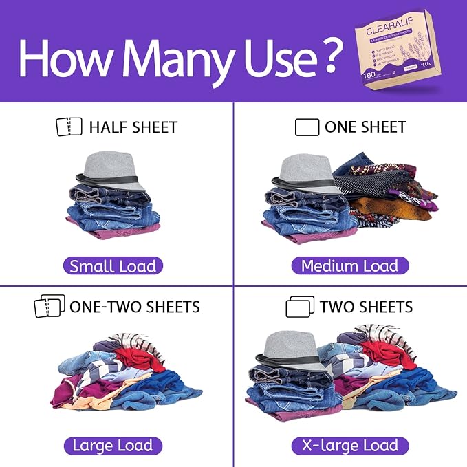 CLEARALIF Laundry Detergent Sheets, Apartments, Laundry Detergent Strips Eco