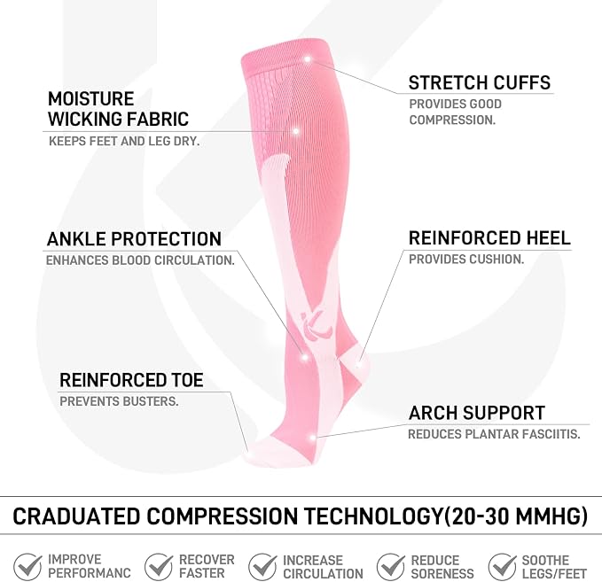 Kickticks 4 Pairs Compression Socks