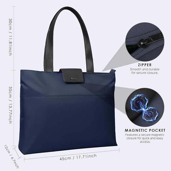SIMTOP Tote Bag for Women with Magnetic Pocket Water Resistant Polyester 16.2"