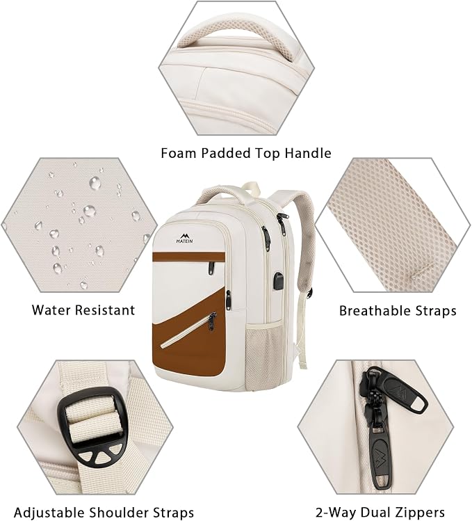 MATEIN 17.3 Inch Womens Laptop Backpack, Water Resistant Work Business Backpack