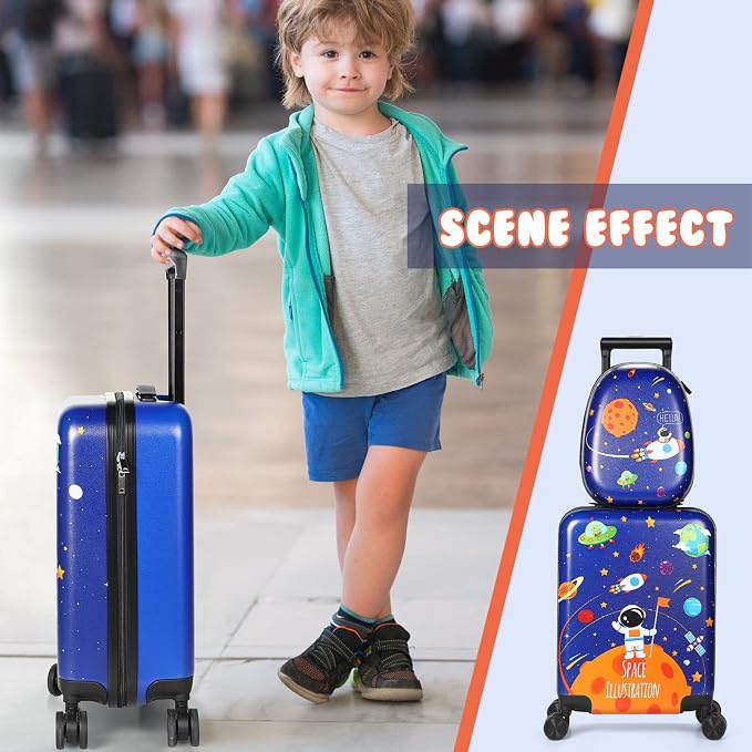 Weewooday Kids Luggage and Backpack 18" Suitcase