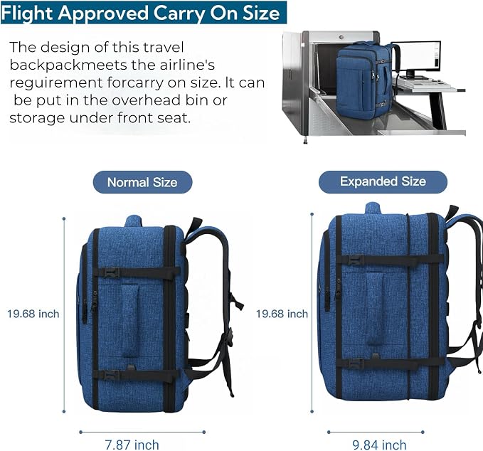 Carry On Backpack, Extra Large 50L Travel Backpack