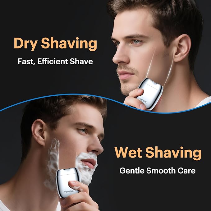 All-Metal Mini Electric Shaver for Men – Portable Travel Razor