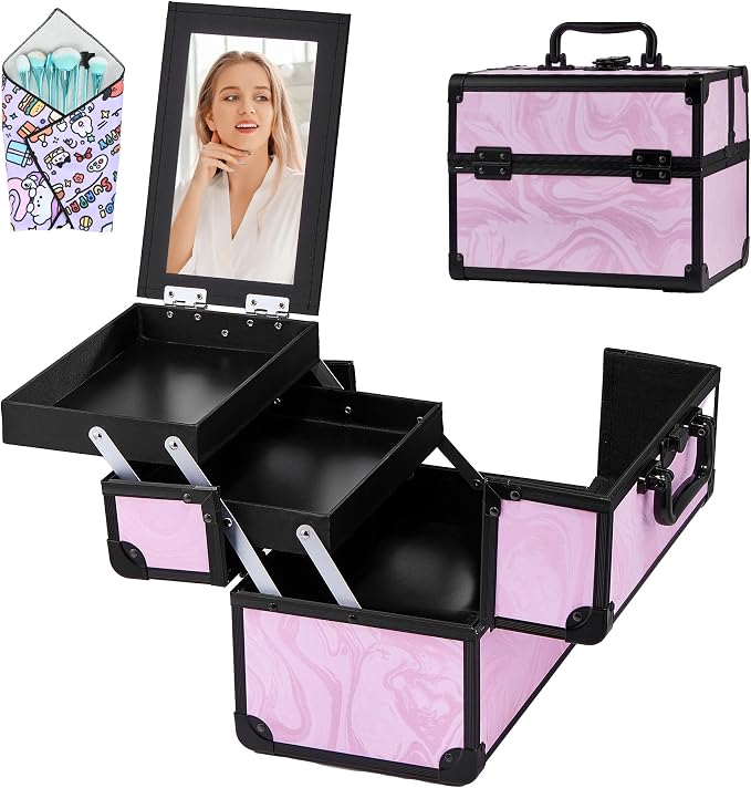 Makeup Train Case, Portable Makeup Case