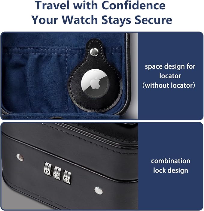 KAMIER Watch Travel Case with Combination Lock