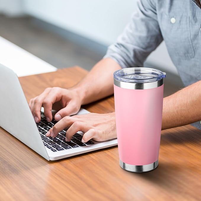 20oz Tumbler with Straw and Brush, Stainless Steel Vacuum Insulated tumbler