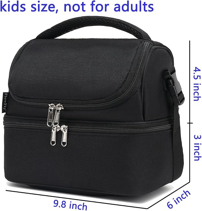 FlowFly Double Decker Cooler Insulated Lunch Bag Large Tote