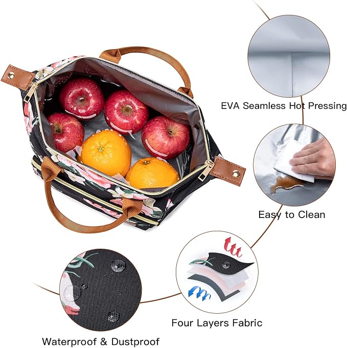 TuErCao Lunch Box for Women Adult Insulated Lunch Bag for Female Teacher Nurse