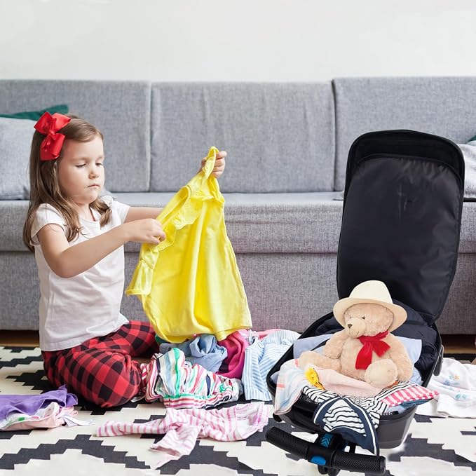 20" Scooter Suitcase for Kids, 2-in-1 Ride On Luggage