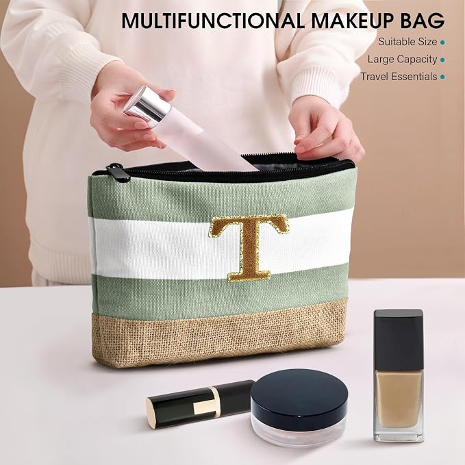 Becokan Beach Bag Initial Beach Tote