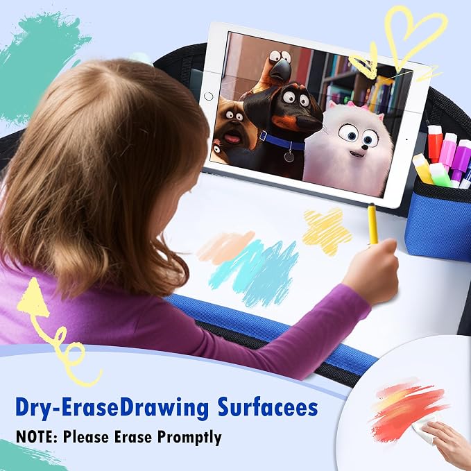 Kids Travel Tray for Car Seat, Toddler Road Trip Essentials