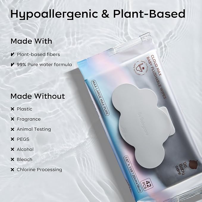 Bc Babycare Flushable Wipes, Hypoallergenic