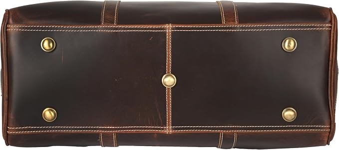 KomalC Leather Duffel Bags for Men and Women Full Grain Leather Travel