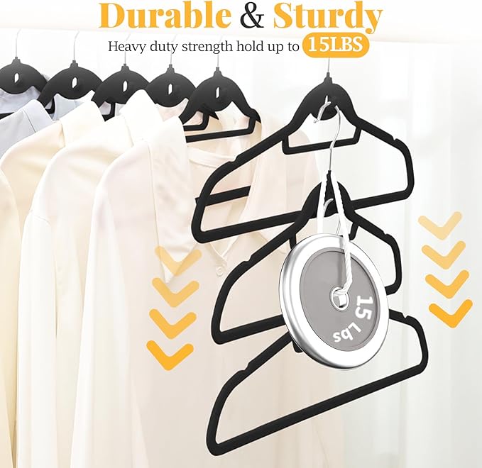 Velvet Felt Stackable Hangers 50 Pack, Non Slip,