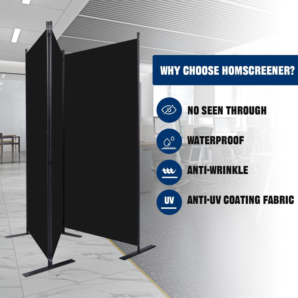 Room Divider 6FT Portable Room Dividers and Folding Privacy Screens, 102'' W Fabric Divider for Room Separation, 3 Panel Partition Room Dividers Freestanding Wall Divider Screen for Dorm Studio Office