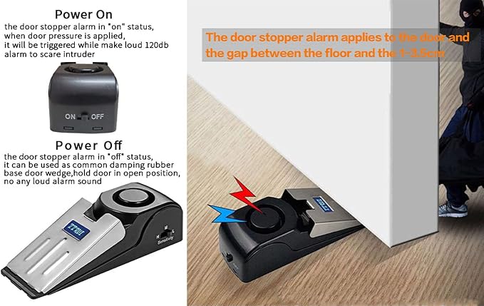 ZZRUI 2 Pack Door Stop Alarm