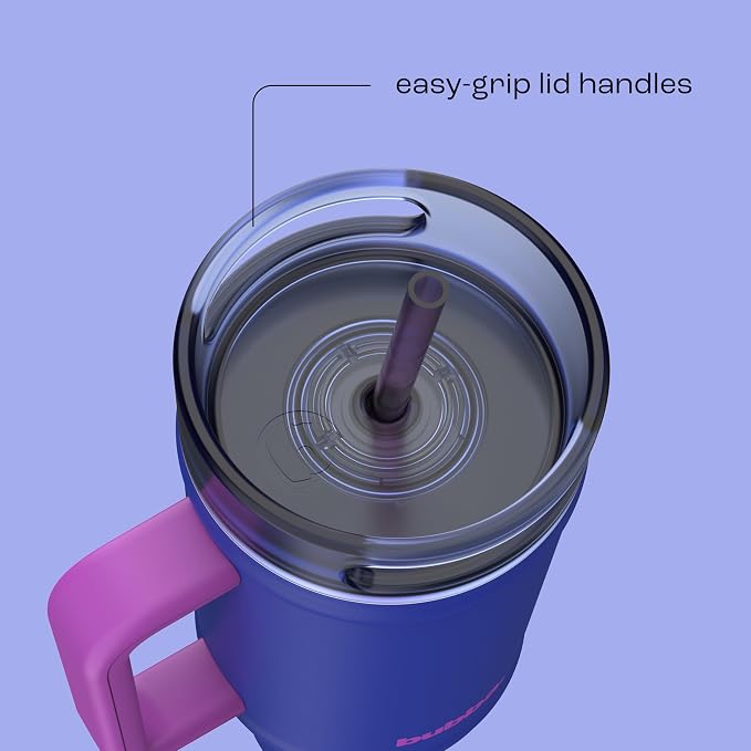 bubba 40 oz Insulated Stainless Steel Tumbler with Handle and Straw - Leakproof, Dishwasher Safe, Cup Holder Tumbler, Lead-Free and BPA-Free, Ocean Energy