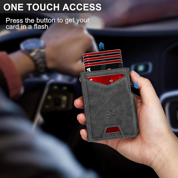 Wallet for Men Wallet with Slim Pop Up Card Holder 9-13 Cards, Bifold