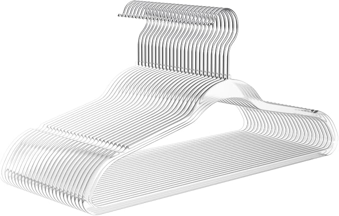 MIZGI 20 Pack Clear Plastic Hangers