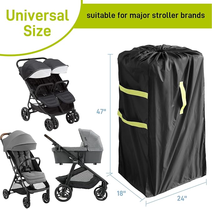 Gate Cheak Stroller Bag for Airplane Travel, Standard or Double Stroller Travel