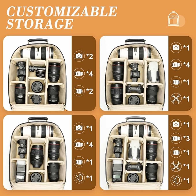 Camera Backpack Classic PU Leather