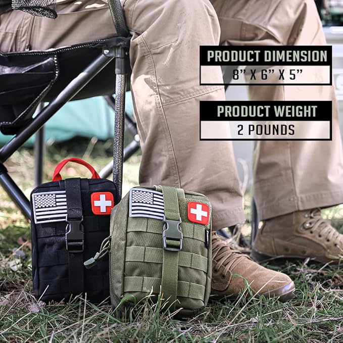 EVERLIT 250 Pieces Survival First Aid Kit IFAK EMT Molle Pouch Survival Kit