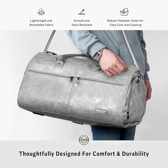 STOVER Garment Travel Duffle Bag, Large 2-in-1 Convertible Carry-on Luggage