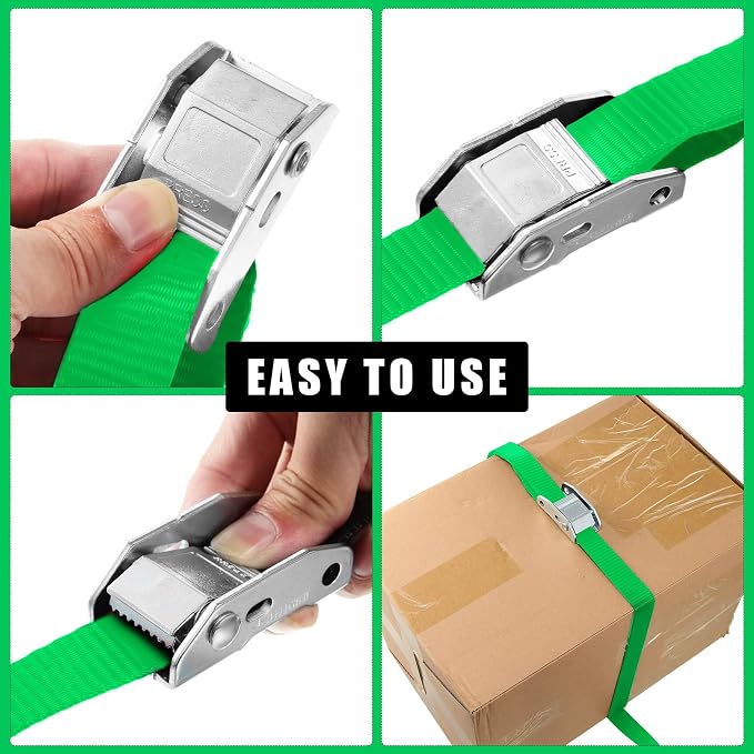 16 Pcs Cambuckle Tie Down Straps 1763lbs Break Strength Securing Straps 1'' x