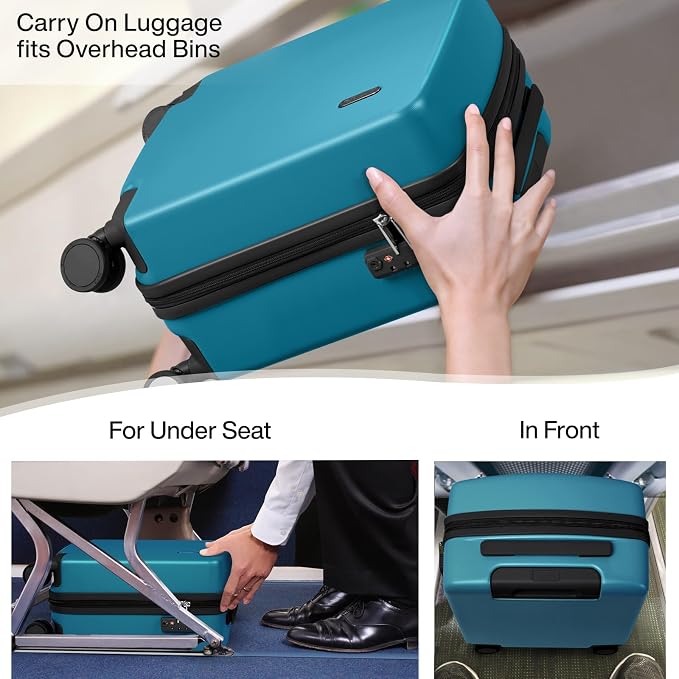 Hanke 16 Inch Underseat Carry On Luggage, Airline-Approved Hard Shell Small