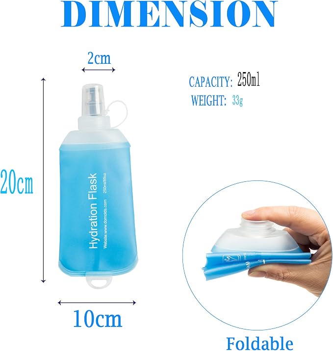 AXEN Soft Flask TPU Foldable Running Hydration Flask, Soft Collapsible Water