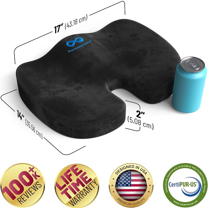 Everlasting Comfort Doctor Recommended Memory Foam Seat Cushion
