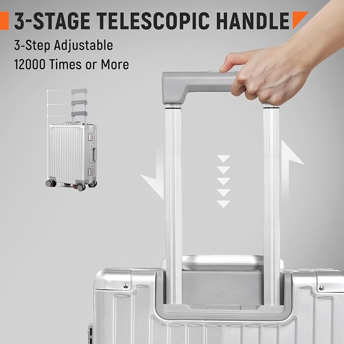 UrbanExplorer 24Inch All Aluminum Check In Luggage Heavy Duty Hard Shell