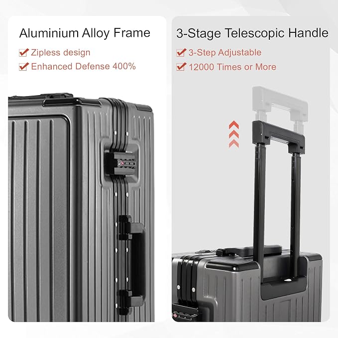 Carry On Luggage 22x14x9 Airline Approved Aluminum Frame, 20 Inch Hard Shell