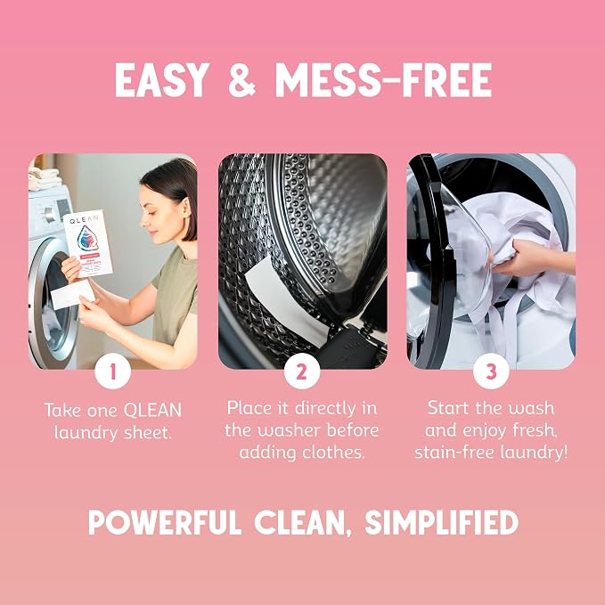 QLEAN Laundry Detergent Sheets – Travel Laundry Detergent Sheets, Eco-Friendly